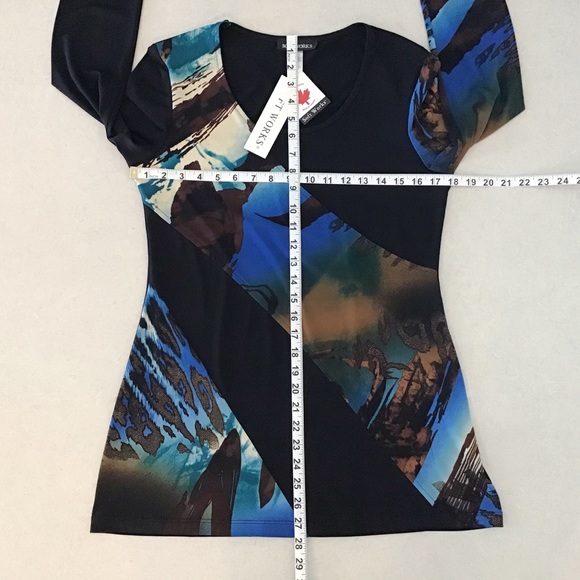 Softworks Abstract Pattern & Black Blocked Top, M - Picture 12 of 16